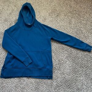 Blue Athleta Fleece Hooded Pullover Sweatshirt